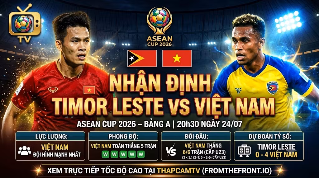 Nhận Định Timor Leste vs Việt Nam (20h30, 24/7/2026): Lời Khẳng Định Của “Nhà Vua” Đông Nam Á
